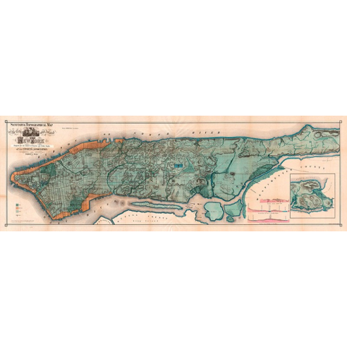 Map Of Manhattan Island 1865 